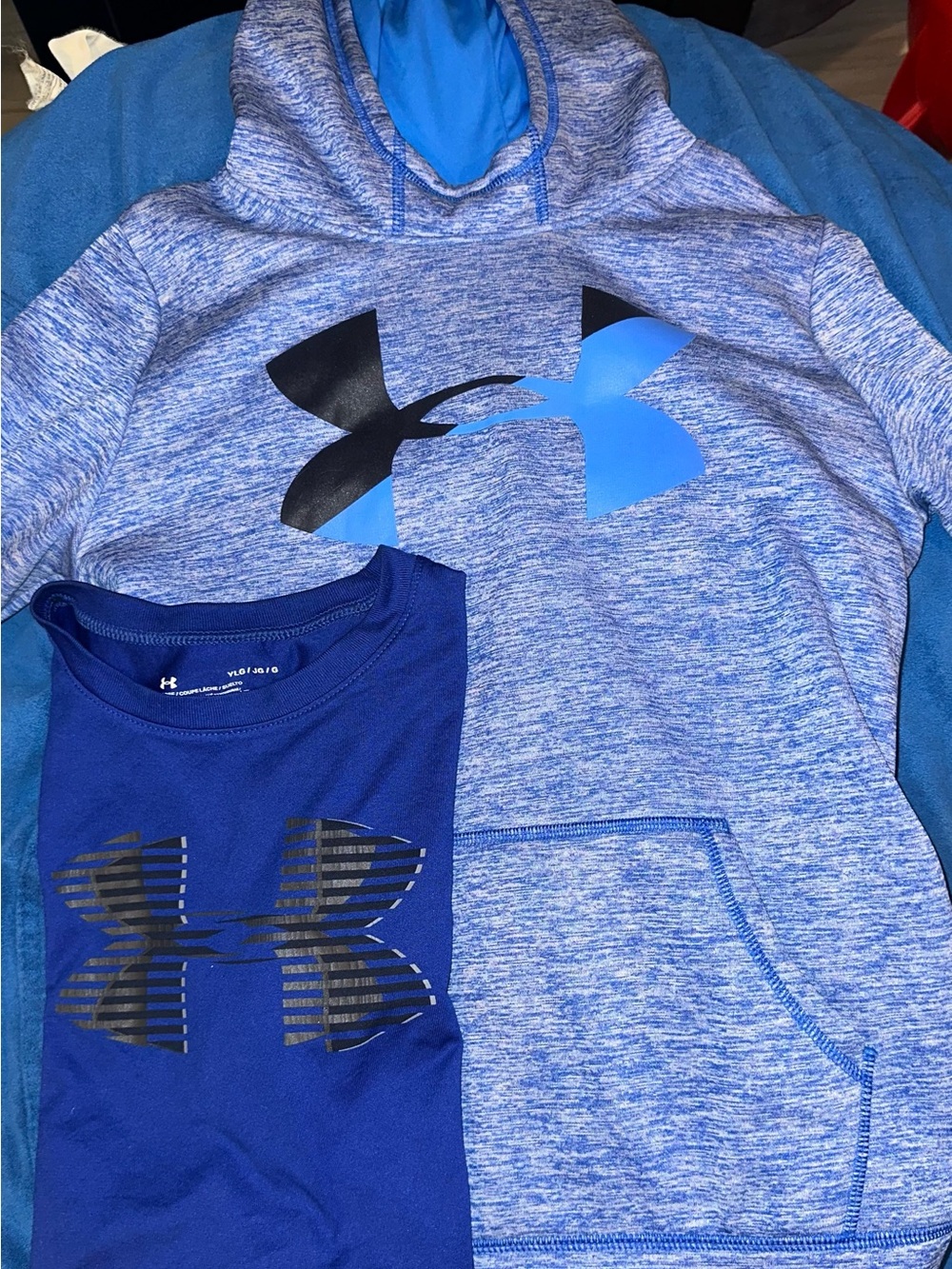 Under Armour Youth Blue Hooded Sweatshirt & Tee Set